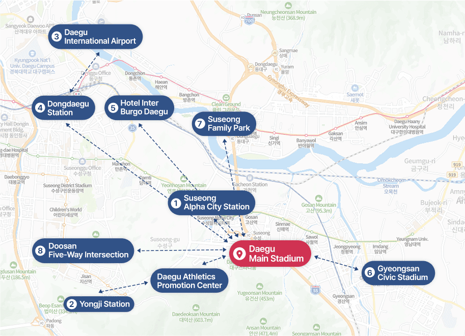 Shuttle bus operation guide map